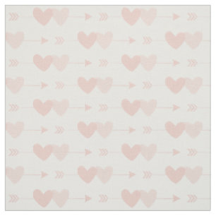 Tissu de deux coeurs (blanc)