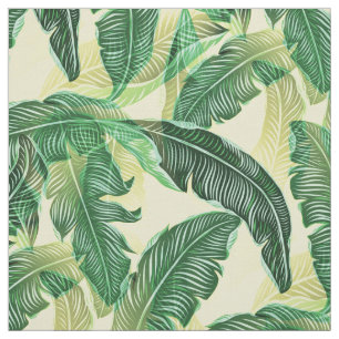 Tissu de Feuilles de jungle luxuriant et chaud