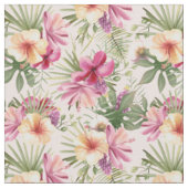 Tissu de Feuilles et de fleurs tropicaux (Fermer)