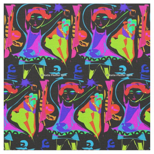 Tissu de fille de danse Pop Art (Fermer)