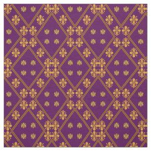 Tissu de Fleur de Lis Designer de pourpre royal