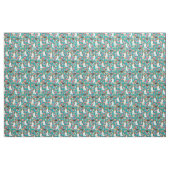 Tissu de fleurs Beagles - Turquoise (Fat Quarter)