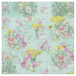 Tissu de Fleurs Classiques de Pré Rétro