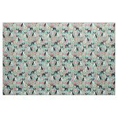 Tissu de fleurs de Boston Terrier - jolie structur (Fat Quarter)