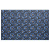 Tissu de fleurs d'encre bleue de minuit (Fat Quarter)