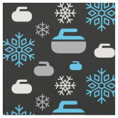 Tissu de flocons de neige et de roches de curling (Fermer)