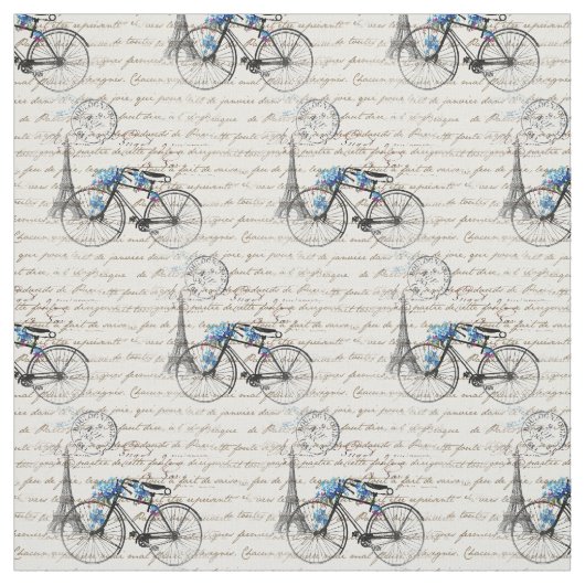 Tissu de Forgetmenot de bicyclette de Paris (Échantillon)
