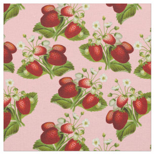 Tissu de fraises vintages