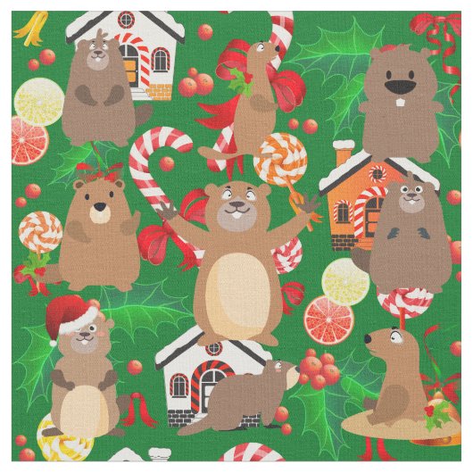 Tissu de gophe de Noël père Noël (Fermer)