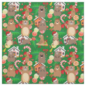 Tissu de gophe de Noël père Noël (Échantillon)