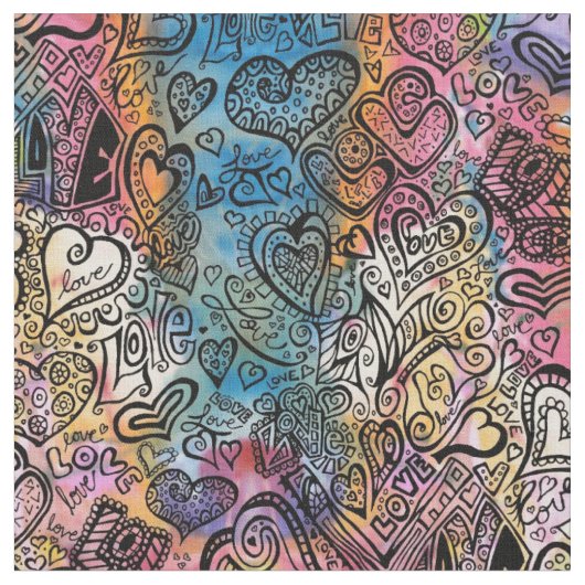 Tissu de griffonnage d'amour (Fermer)