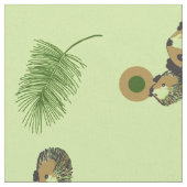 Tissu de hérissons et de Pinecones (Fermer)