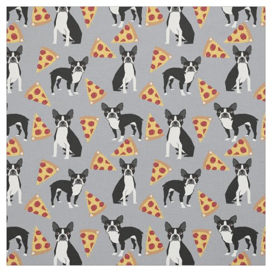 Tissu de la pizza de Boston Terriers (Échantillon)