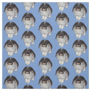 Tissu de Lapin aux Oreilles Tombantes (Bleu)