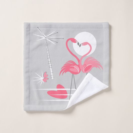 Tissu de lavage d'amour de Flamant rose (Gant de toilette)