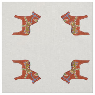 Tissu de lin rouge Cheval