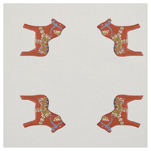 Tissu de lin rouge Cheval (Échantillon)