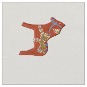 Tissu de lin rouge Cheval (Détail)