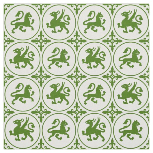 Tissu de Lions et Griffins médiévaux (Échantillon)