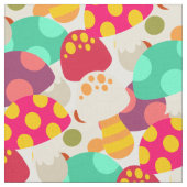Tissu De mignons champignons colorés (Fermer)