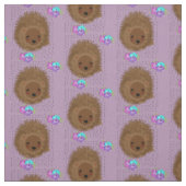 Tissu De mignons Hérisson et des poches de fleurs jolime (Échantillon)