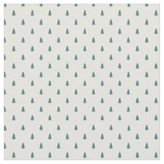 Tissu De mignons petits arbres de Noël sur blanc (Fermer)