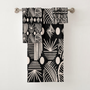 Tissu de moisissure tribale des Caraïbes : noir, b