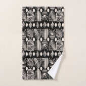 Tissu de moisissure tribale des Caraïbes : noir, b (Serviette à main)