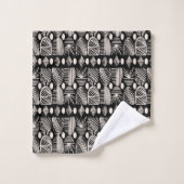 Tissu de moisissure tribale des Caraïbes : noir, b (Gant de toilette)