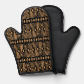 Tissu de moisissure tribale des Caraïbes : Noir, O (Recto/Verso)