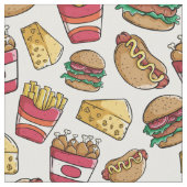 Tissu de motif d'aliments de préparation rapide (Fermer)