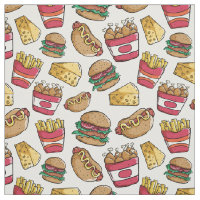 Tissu de motif d'aliments de préparation rapide
