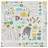 Tissu de motif de bouledogue (Fermer)