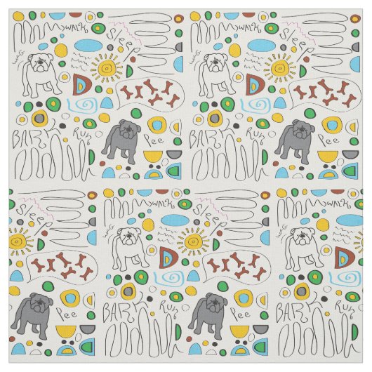 Tissu de motif de bouledogue (Échantillon)