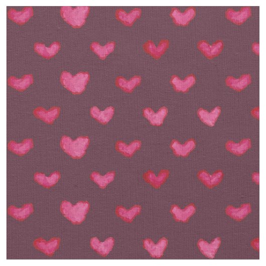 Tissu de motif de coeurs d'aquarelle (Fermer)