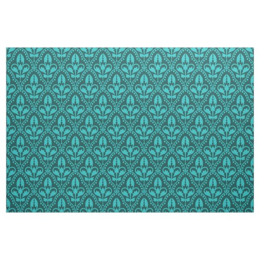 Tissu de motif de damassé de turquoise (Fat Quarter)