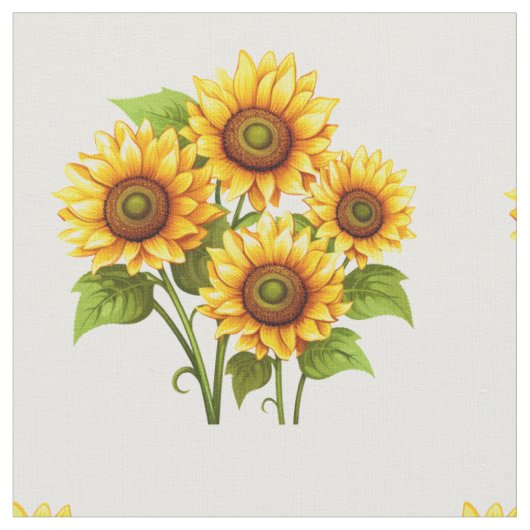 Tissu de Motif de tournesol boho rustique (Fermer)