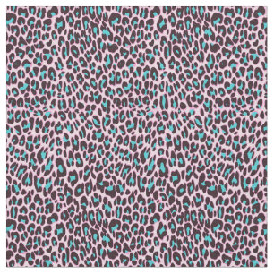 Tissu de Motif Turquoise Leopard/Cheetah Pink tend