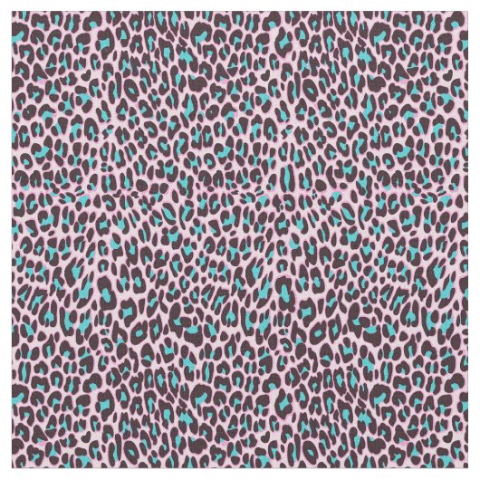 Tissu de Motif Turquoise Leopard/Cheetah Pink tend (Fermer)