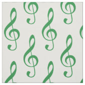 Tissu de Motif vert Treble Clef (Échantillon)