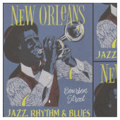 Tissu de musique de la Nouvelle-Orléans (Fermer)