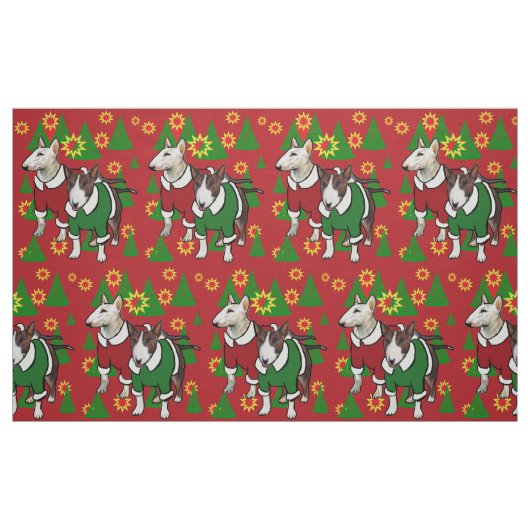 Tissu de Noël Bull Terrier (Fat Quarter)