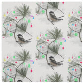 Tissu de Noël de chickadee (Échantillon)
