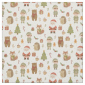 Tissu de Noël de forêt dessiné à la main (Échantillon)