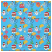 tissu de noël père Noël noir (Échantillon)