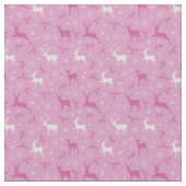 Tissu de Noël rose Reindeer (Détail)