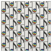 Tissu de note de musique de signe de paix (Échantillon)
