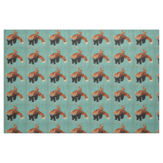 Tissu de panda rouge et de hibou