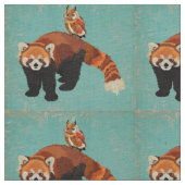 Tissu de panda rouge et de hibou (Détail)