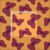 Tissu de papillon orange violet (Carreau)